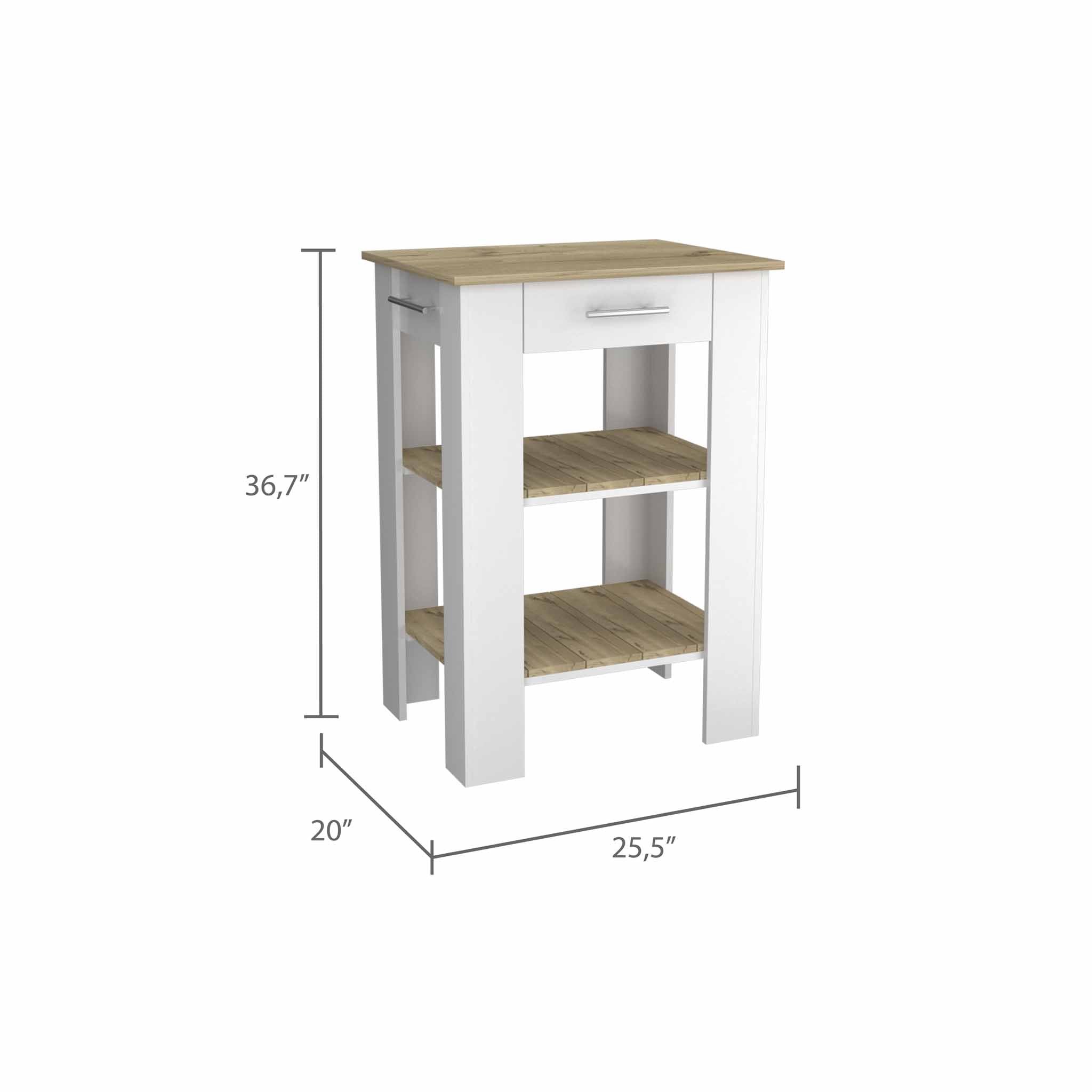 White Delos Kitchen Island Depot